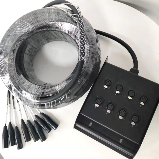 Accuracy Pro Audio 30 Meters 8 Channel Multicore Connector Stage Box Dmx Audio Xlr Power Snake Cable With Cable Male to Female