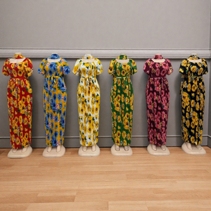 Ingrosso nuovo abito Casual da <span class=keywords><strong>donna</strong></span> primavera ed estate a manica corta stampato O colletto alla moda - Product Image 2