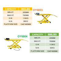 Plateforme de table hydraulique pneumatique de haute qualité 800 LBS pour levage efficace de moto, idéale pour le remplacement de pneus et l'ajustement de chaînes