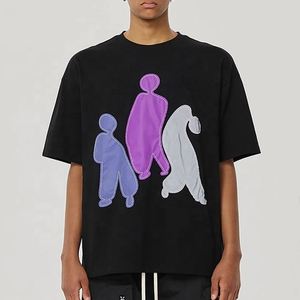 Personnalisé Designer 100% Coton Hommes à Manches Courtes Street Wear T-Shirt O-Neck Tricoté avec Lettre Motif T-Shirt Fabricants - Product Image 4