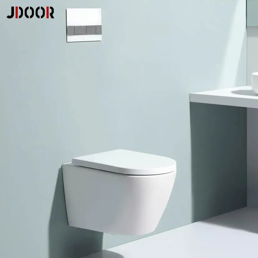 JDOOR Toilet Kamar Mandi Gantung Dinding Keramik Toilet Penyiram Gantung Cina