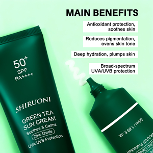 Protetor Solar Natural para a Pele com Chá Verde SPF 50, Creme Protetor Solar para Mulheres, Marca Privada OEM - Product Image 3
