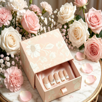 Boîte en carton recyclé écologique personnalisée pour l'emballage de cartes-cadeaux, l'affichage et le rangement de faux ongles et de cosmétiques