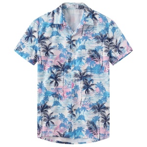 Camisas de Verano sin Mangas con Cuello Mandarín y Estampado Hawaiano para Hombre, Estilo Casual para la Playa, Uso Diario, Protección Anti-UV - Product Image 2