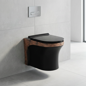 Luxueuse commode de toilette en porcelaine siège de casserole-Designer EWC rétro rustique noir européen placard à eau toilettes suspendues murales - Product Image 2