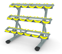 ASM-B4044 Étagère à haltères de qualité commerciale à 3 niveaux, support de rangement pour haltères, entraînement de force pour les professionnels