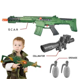 智趣玩具批发新设计热卖儿童塑料益智游戏角色扮演军事玩具军队游戏套装冲锋枪