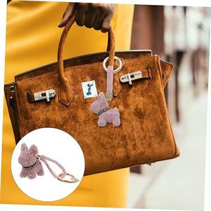 Diamond French Bulldog Keychain Pendant Crystal Key Ring Holder for Women Stylish <b>Bag</b> Accessory Charm for Car Keys and Handbags - Product Image 5