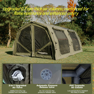 <span class=keywords><strong>Tente</strong></span> familiale gonflable Coody 17.2 Familia Pro Air - Vert armée, grande <span class=keywords><strong>tente</strong></span> <span class=keywords><strong>tunnel</strong></span> de camping, tissu en <span class=keywords><strong>coton</strong></span> imperméable, <span class=keywords><strong>tente</strong></span> familiale gonflable pour l'extérieur - Product Image 6