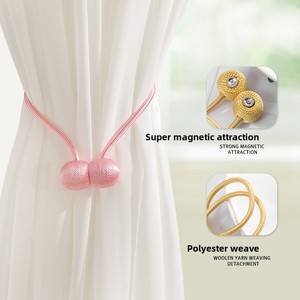 Sujetadores <span class=keywords><strong>de</strong></span> <span class=keywords><strong>Cortinas</strong></span> Magnéticos <span class=keywords><strong>de</strong></span> Poliéster sin Perforación con Fuerte Succión, Diseño Minimalista, Clips <span class=keywords><strong>de</strong></span> Almacenamiento - Product Image 1