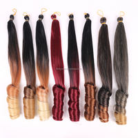 Extensions de tresses synthétiques ondulées lâches de 24 pouces, 150g, en fibre haute température, double trame, pour tresses spirales espagnoles