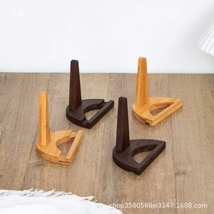 Solid Wood Plate Display <b>Stand</b> Minimalist Design Eco Friendly Kitchen Storage Rack Freestanding Base Bracket - Product Image 4