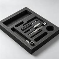 Feuille de mousse de polyuréthane noire OEM/ODM pour insert de boîte de transport portable, grille de découpe DIY en mousse PU