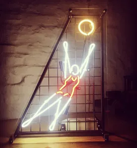 Koncept Drop Shipping 24 inci bermain bola basket lampu neon custom lampu Neon iklan kustom LED tanda Neon