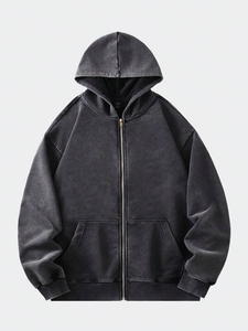 Sudadera con Capucha Oversize para Hombre, Estilo Urbano Vintage, con Estampado Gráfico de Pedrería, Hombro Caído y Corte Holgado, Personalizada por Fabricante de Ropa - Product Image 6