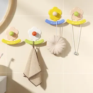1Pcs Self-adhesive <b>Hook</b> Flower Door Wall <b>Hook</b> Child Heavy Load Rack <b>Kitchen</b> Bathroom Towel Key Clothes Hanging Rack Sticky <b>Hook</b> - Product Image 4