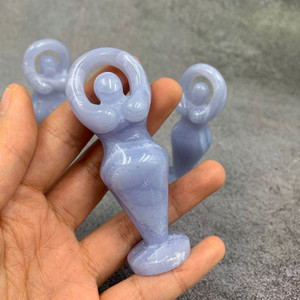 Statue de déesse en agate bleue, cristal, best-seller, artisanat populaire de haute qualité, sculptée à la main, pour souvenir - Product Image 6