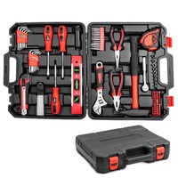 Kit à main, sac, boîte à outils, boîte à outils complète, ensemble de clés, marteau, cliquet, clé avec 102 pièces