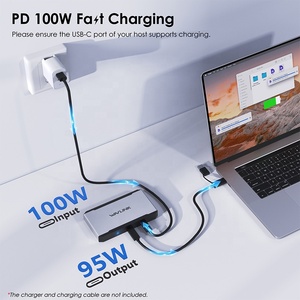 Wavlink WL-UG7701เชื่อมต่อแล็ปท็อป2 * DP อะแดปเตอร์ Triple 4K 60Hz 100W PD in USB-A USB-C dking <span class=keywords><strong>Station</strong></span> - Product Image 4