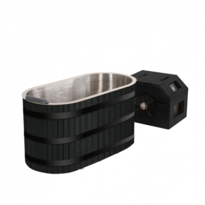 HELIUS Bañera de Hidromasaje Fría de Cedro Rojo para 1 Persona, en Forma de U, para Exteriores, con Revestimiento de Acero Inoxidable y Enfriador de 1HP, Gran Venta - Product Image 3