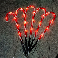 8 Stück IP65 Solarbetriebene Weihnachtszuckerstangen-Lichter 8 Modi Landschaftslampen Stern Outdoor Garten Rasen Hof Dekoration