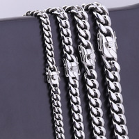 Fermoir en médaillon en acier inoxydable pour colliers, hip-hop, 6mm, 8mm, 10mm, 12mm, 14mm, pièces, vente en gros