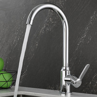 Robinet de cuisine transfrontalier en acier inoxydable 304 pour évier à légumes, design moderne et simple, à poser sur comptoir, eau chaude/froide