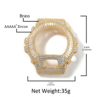 Luxuriöses Messing Iced Bling Moissanit Uhrengehäuse DW6900 Maßgefertigte Hip-Hop Voll-Moissanit Uhrenabdeckung Mod Zubehör für Männer und Frauen