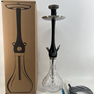 Chicha de style Wookah de qualité supérieure |   Chicha en bois artisanale avec base en verre, idéale pour la maison et les salons - Product Image 4