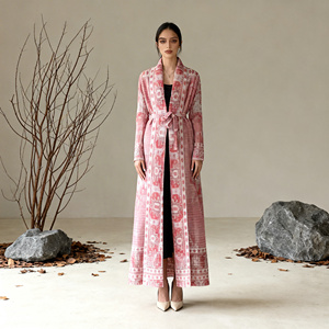 Abaya Elegante de Poliéster con Pedrería Termoadhesiva para Fiestas y Eventos, para Mujeres Musulmanas, Proveedor Mayorista Personalizado, Medio Oriente, Dubái - Product Image 1