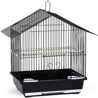Cage à oiseaux de petite taille avec poignée, en métal et plastique, transporteur polyvalent pour la maison et les voyages, rangement facile, noir