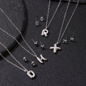 Collar con Letra, Aleación de Zinc, Regalo para Mujer, Conjunto de Joyería de Moda, Colgante con Letra del Alfabeto Inglés, Cadena para Clavícula - Product Image 4