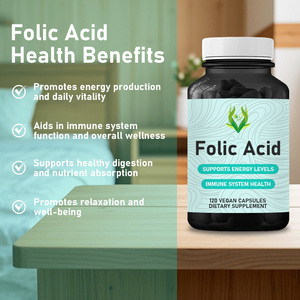 Cápsulas Veganas de Ácido Fólico para la Salud Prenatal OEM ODM, Ácido Pteroilglutámico, Apoyo Prenatal, Folato, Energía, Cápsulas Inmunitarias - Product Image 2