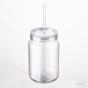 Prostar Milk Bottle 24oz Custom <strong>Mason</strong> <strong>Jars</strong> <strong>Plastic</strong> <strong>Jars</strong> With Lids for Pickles and Kitchen Storage - Product Image 1