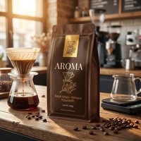 Étiquettes de café personnalisées en papier alimentaire de qualité supérieure, laminées mat, imperméables, écologiques, avec texture élégante et gaufrage à chaud