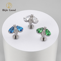 Right Grand Bee 16G ASTM F136 titane CZ oreille Tragus Cartilage Helix Labret Piercing