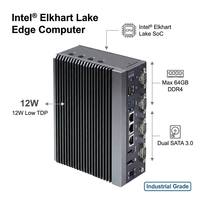 Mini PC Industrial Sin Ventilador, Nuevo, con Intel Atom/Elkhart Lake X6425E/J6412/N6210, 2LAN, 4COM, Computadora Industrial Integrada