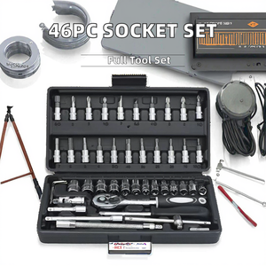 46PCS 1/4 Inch Drive Metric Socket Set OEM <b>DIY</b> Ratchet Wrench Assembly <b>Tools</b> for Household Auto Repair - Product Image 2