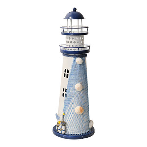 Faro Metálico LED de 30 cm con Luz de Siete Colores, Decoración para el Hogar, Estilo Mediterráneo, Adorno para Sala de Estar - Product Image 4