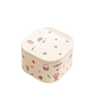 Boîte de rangement carrée beige pour accessoires capillaires pour enfants Sakura, avec motif de dessin animé, organiseur recouvert pour enfants - Product Image 1
