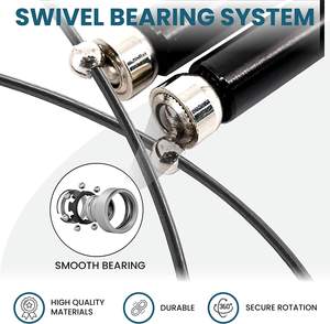 <span class=keywords><strong>Corde</strong></span> à <span class=keywords><strong>sauter</strong></span> à vitesse réglable avec roulement à billes en aluminium de haute qualité, options de couleurs noir, argent, rouge, bleu, portable - Product Image 3