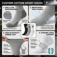 Chaussettes de sport personnalisées avec logo, respirantes, en maille, avec soutien de la voûte plantaire, en coton et bambou, écologiques, à séchage rapide