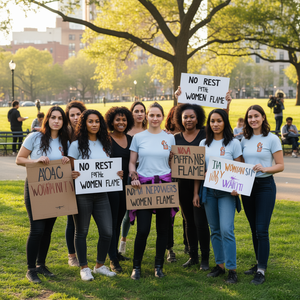 No Rest For The Women Flame Tee Feminist Girl Power T-shirt grafica da donna 100% cotone girocollo manica corta vestibilità regolare - Product Image 2