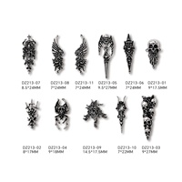 Paso Sico Halloween Alloy Skull Nail Art Charms Dark Gothic-style Metal Wing Spider Nail Accessories Rhinestones Shiny