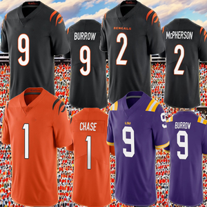 Nono Men Youth Women Cincinnati Bengals 1 JaMarr Chase <b>9</b> Joe Burrow 2 Evan McPherson 5 100% Polyester Anti-Bacterial Football - Product Image 2