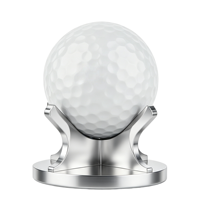 Support de balle de golf en métal poli usiné CNC sur mesure, support minimaliste pour une seule balle, pour décoration de bureau, souvenir, cadeau