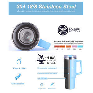 Taza de Viaje Personalizada de Acero Inoxidable Estilo Americano AQUILON C-086 de 40 oz, Tapa de Vacío Reforzada Ice <span class=keywords><strong>Bully</strong></span>, Tubo de Succión, Asa - Product Image 3