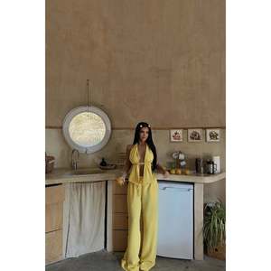 ชุดเซ็ตผู้หญิงสีเหลือง Lorenza ชุดทีมสุดหรู - Product Image 5