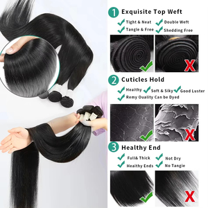 15A Việt Nam bó thẳng 100% tự nhiên chưa qua chế biến Remy tóc Trinh Nữ bó thô dệt nhanh may trong phần mở rộng tóc người - Product Image 5