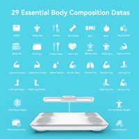 Báscula de Baño con Analizador de Impedancia Bioeléctrica y Composición Corporal, Capacidad de 180 kg, para Fitness